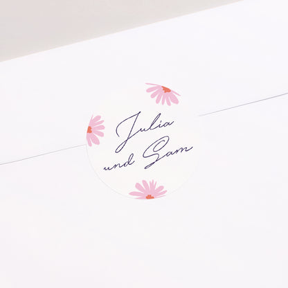 Sticker Hochzeit Rund Blumen Pop III foto N° 2