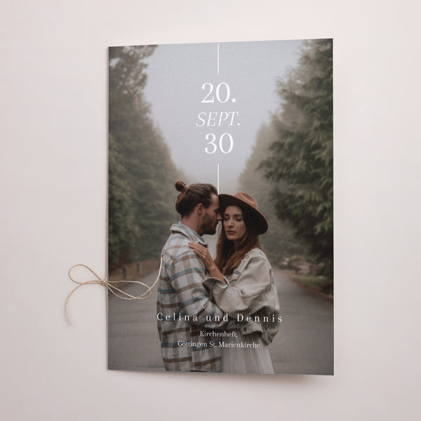 Kirchenheft Hochzeit Doppelflügel Datum und Zeile foto