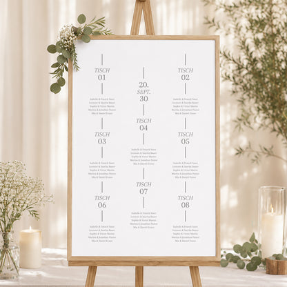 Sitzplan Hochzeit Porträt Datum und Zeile foto N° 1