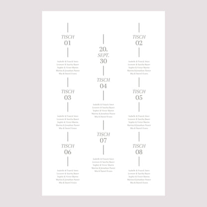 Sitzplan Hochzeit Porträt Datum und Zeile foto N° 2
