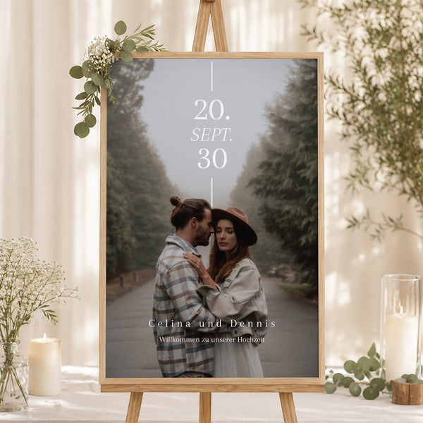 Begrüßungstafel Hochzeit Porträt 60 x 90 cm foto