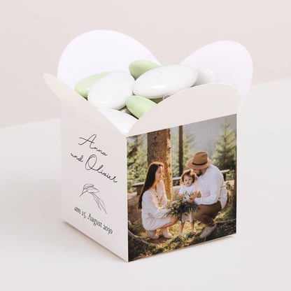Geschenkbox Hochzeit Schmetterlingsöffnung Mama und Papa Zweig foto N° 1