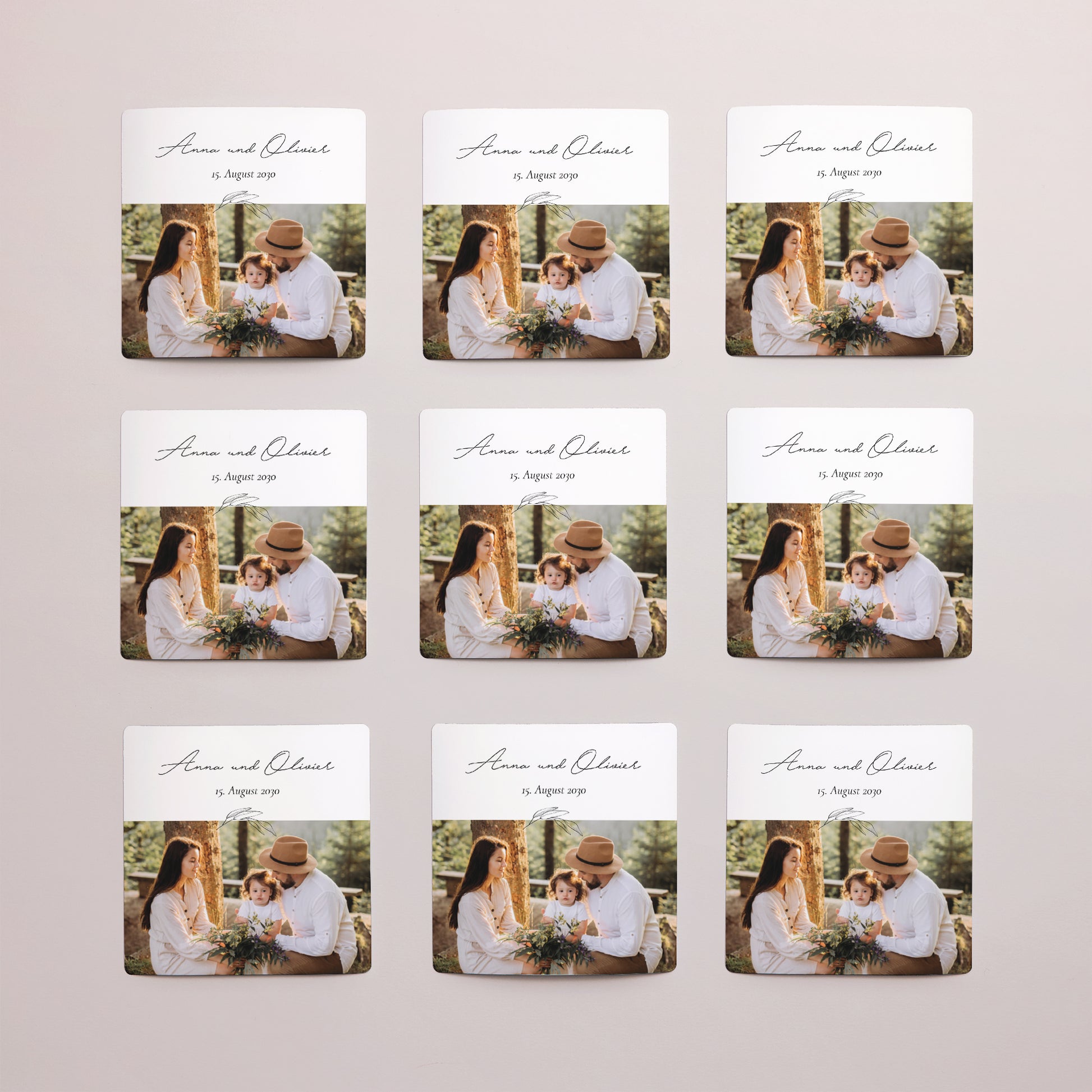 Save the date Karte Hochzeit Satz von 9, magnetisch. Mama und Papa Zweig foto N° 3
