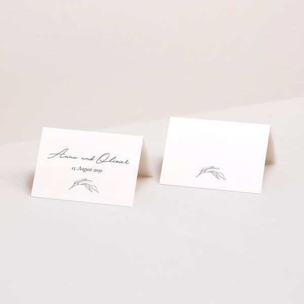 Tischkarten Hochzeit Quer Mama und Papa Zweig foto