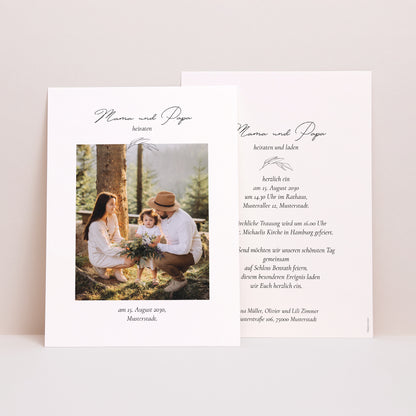Hochzeitseinladung Mama und Papa Zweig foto N° 1