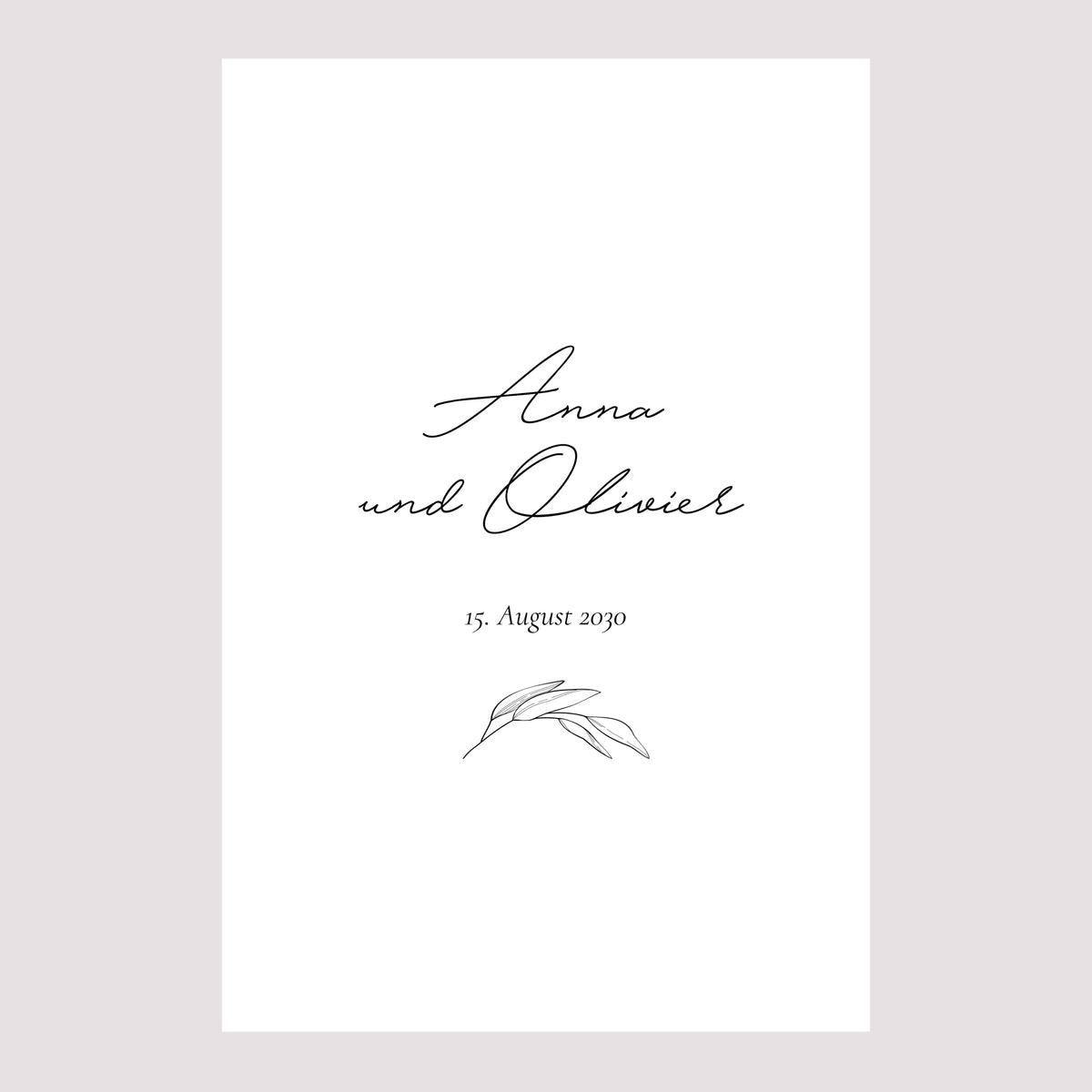 Begrüßungstafel Hochzeit Porträt 60 x 90 cm Mama und Papa Zweig foto N° 2