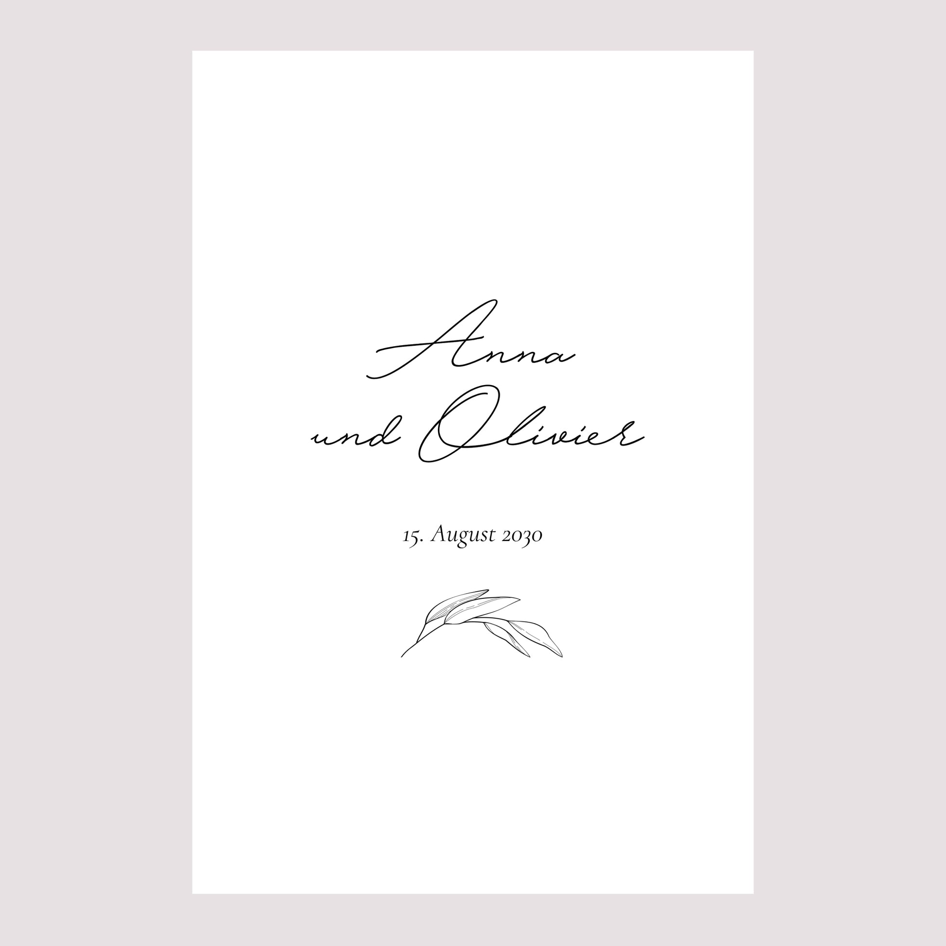 Begrüßungstafel Hochzeit Porträt 60 x 90 cm Mama und Papa Zweig foto N° 2