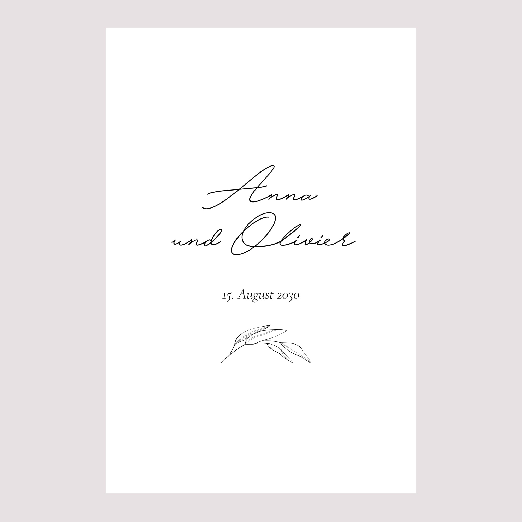 Begrüßungstafel Hochzeit Porträt 60 x 90 cm Mama und Papa Zweig foto N° 2
