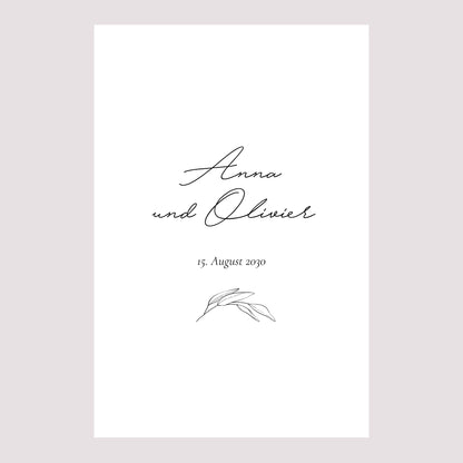 Begrüßungstafel Hochzeit Porträt 60 x 90 cm Mama und Papa Zweig foto N° 2