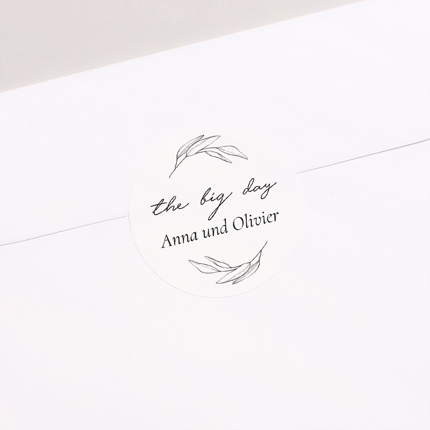 Sticker Hochzeit Rund Mama und Papa Zweig foto N° 2