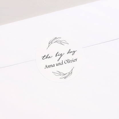 Sticker Hochzeit Rund Mama und Papa Zweig foto N° 2