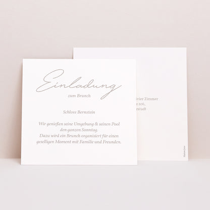 Einladungskarte Hochzeit Quadrat Typo-Skript Foto II foto N° 1