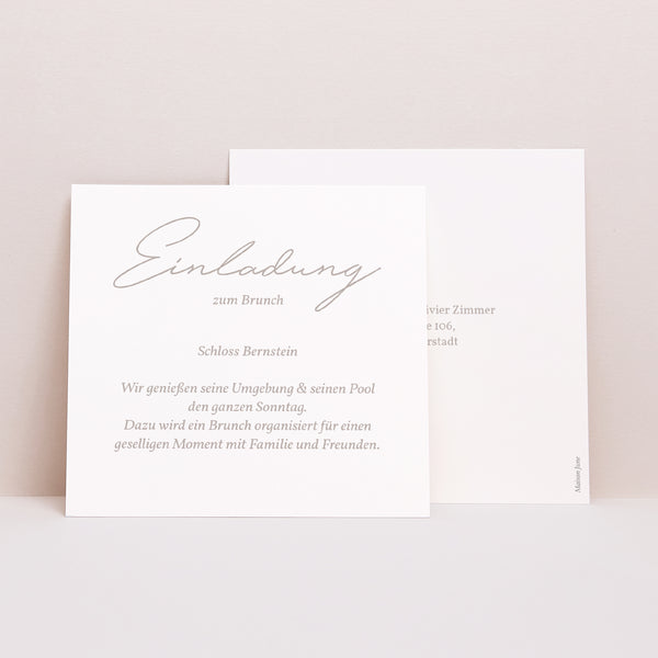 Einladungskarte Hochzeit Quadrat Typo-Skript Foto II foto