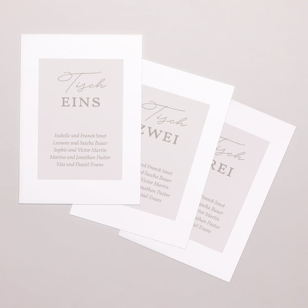 Tischnummern Hochzeit Rechteck Typo-Skript Foto II foto