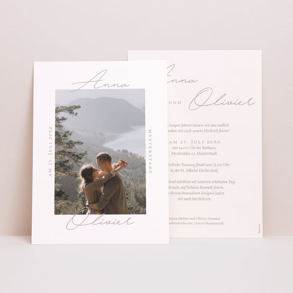Hochzeitseinladung Typo-Skript Foto II foto