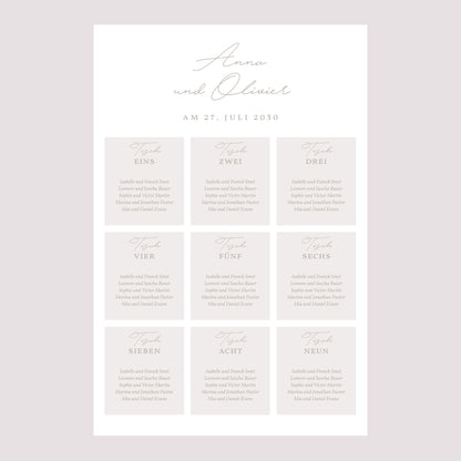 Sitzplan Hochzeit Porträt 60 x 90 cm Typo-Skript Foto II foto N° 2