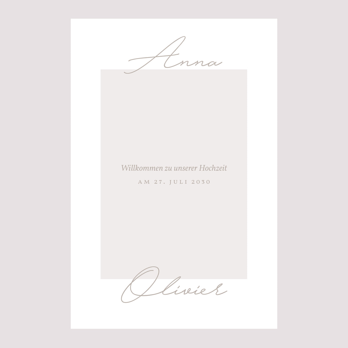 Begrüßungstafel Hochzeit Porträt 60 x 90 cm Typo-Skript Foto II foto N° 2