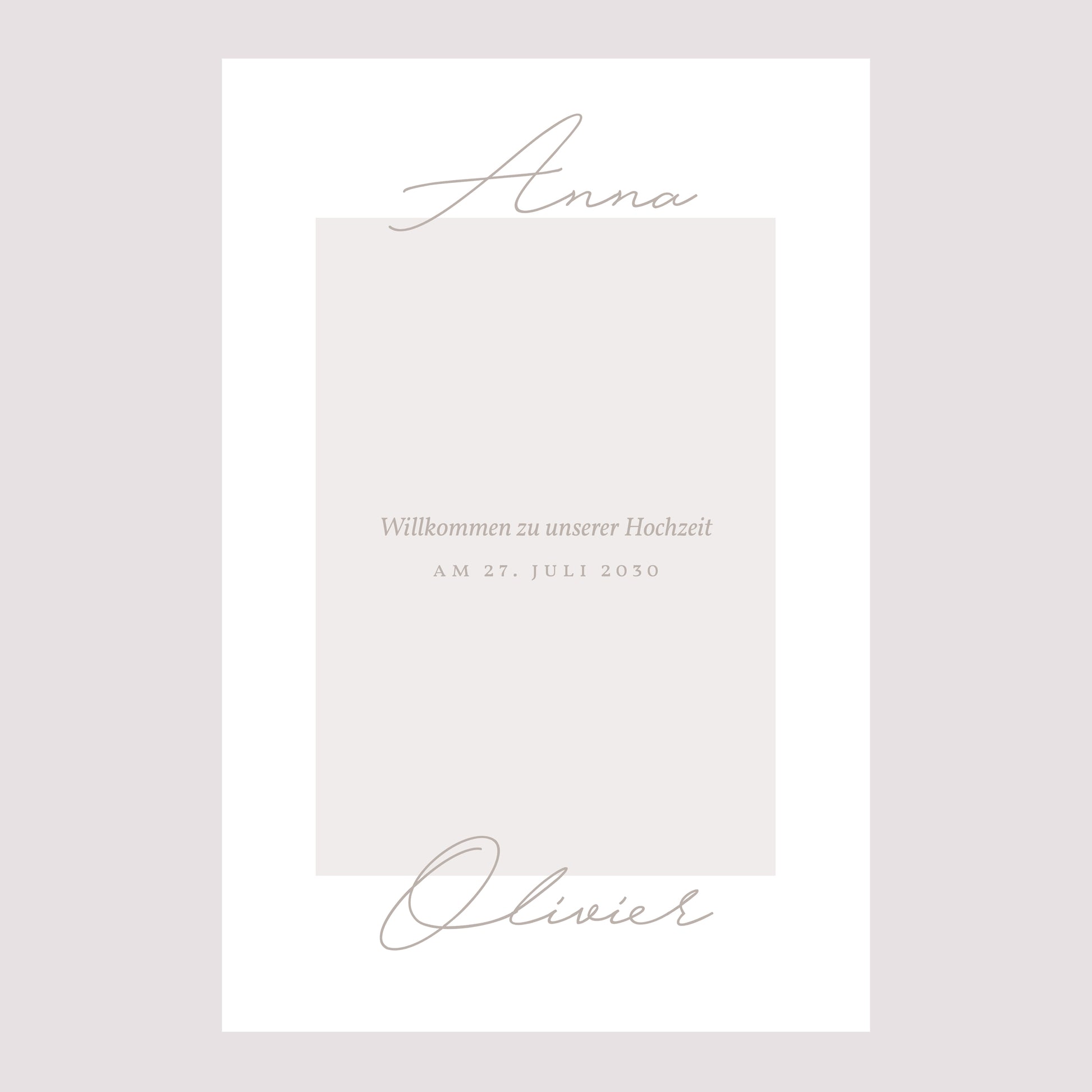 Begrüßungstafel Hochzeit Porträt 60 x 90 cm Typo-Skript Foto II foto N° 2