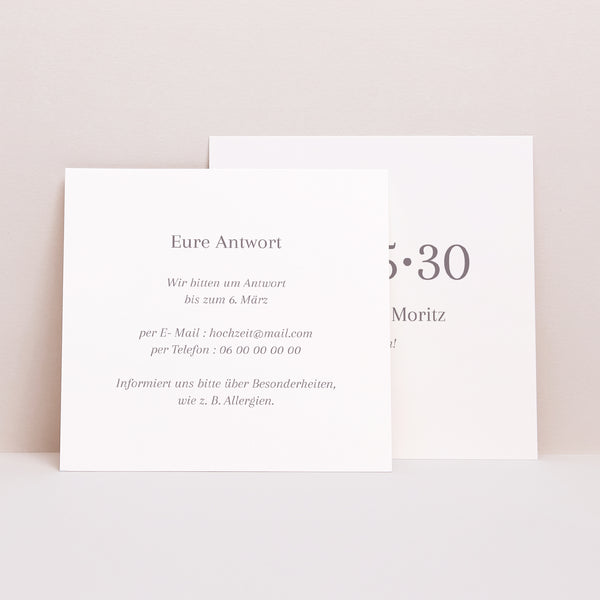Antwortkarte Hochzeit Quadrat Mama und Papa heiraten foto
