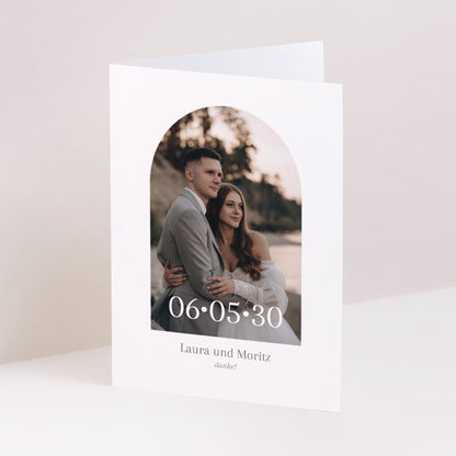 Dankeskarte Hochzeit Doppelflügelporträt Mama und Papa heiraten foto N° 1