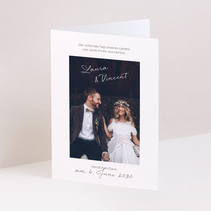 Dankeskarte Hochzeit Doppelflügelporträt Mama und Papa heiraten II foto N° 1