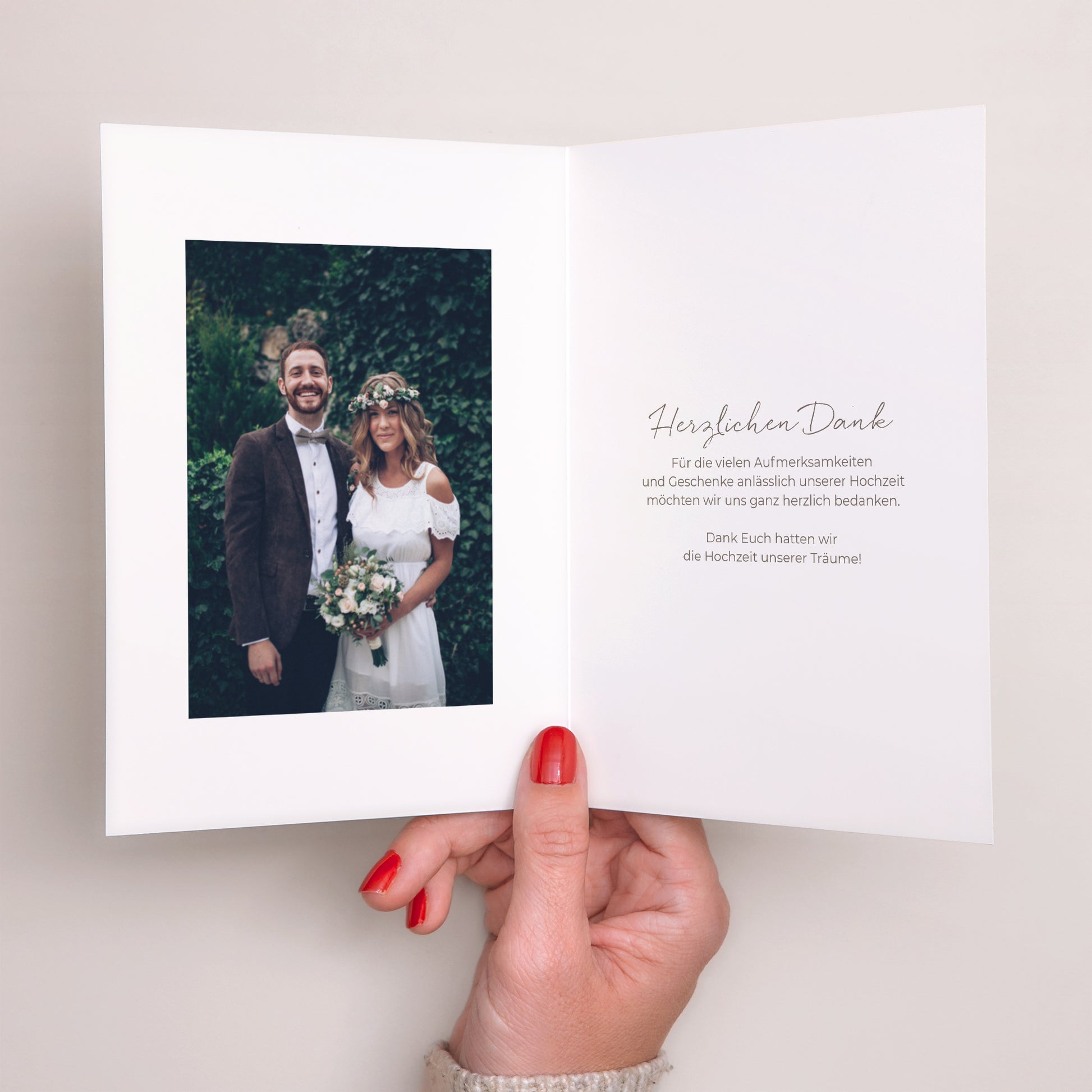 Dankeskarte Hochzeit Doppelflügelporträt Mama und Papa heiraten II foto N° 2