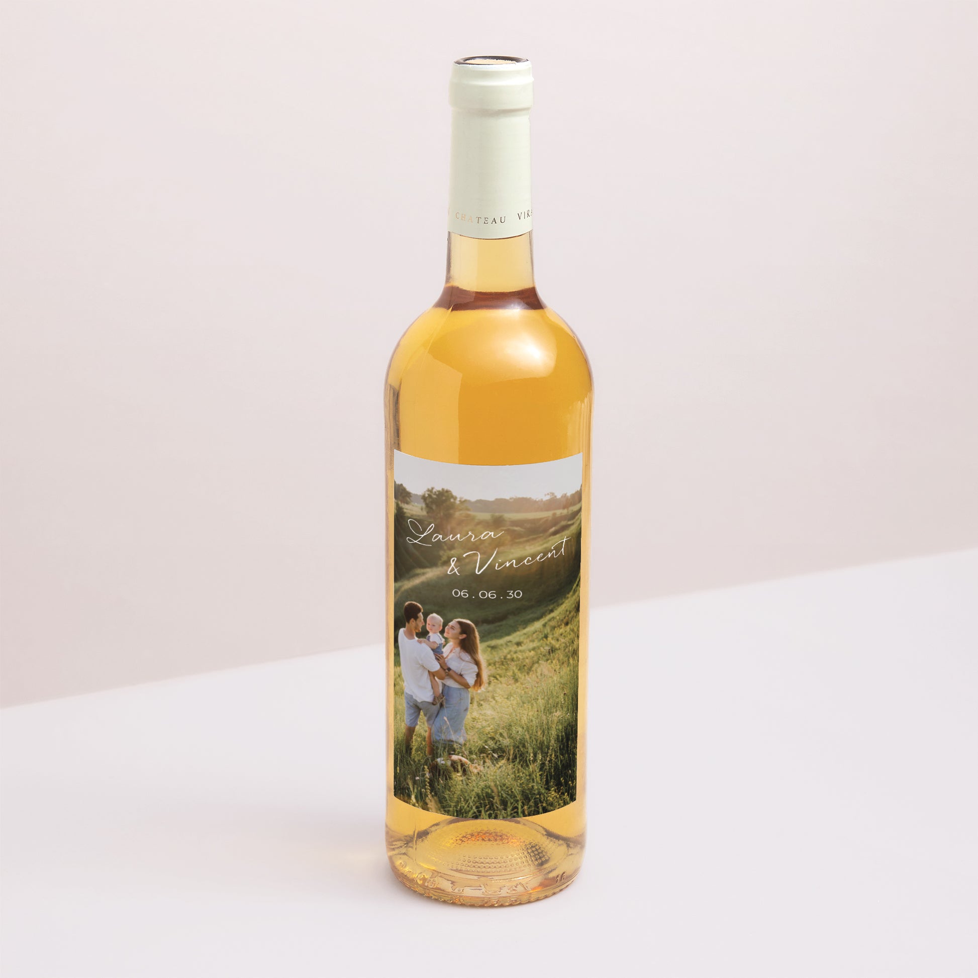 Flaschenetikett Hochzeit Porträt Mama und Papa heiraten II foto N° 1