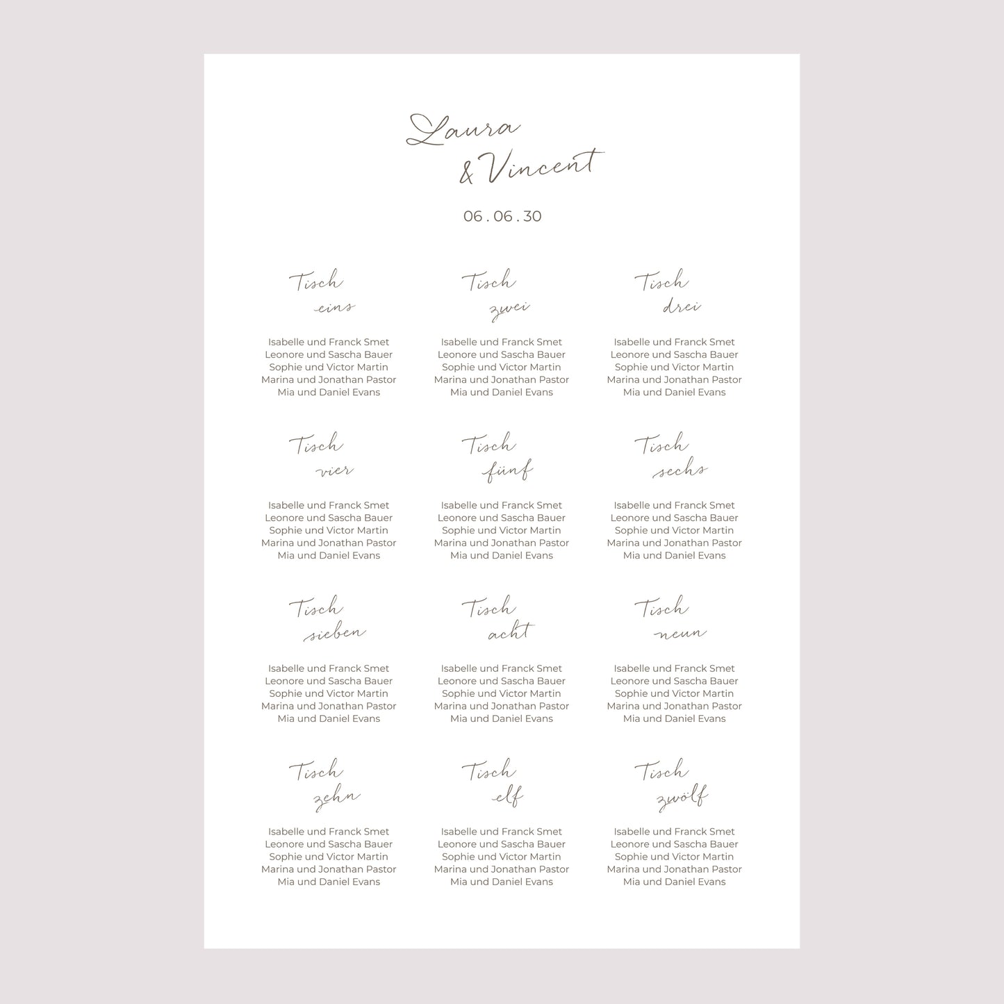 Sitzplan Hochzeit Porträt 60 x 90 cm Mama und Papa heiraten II foto N° 2