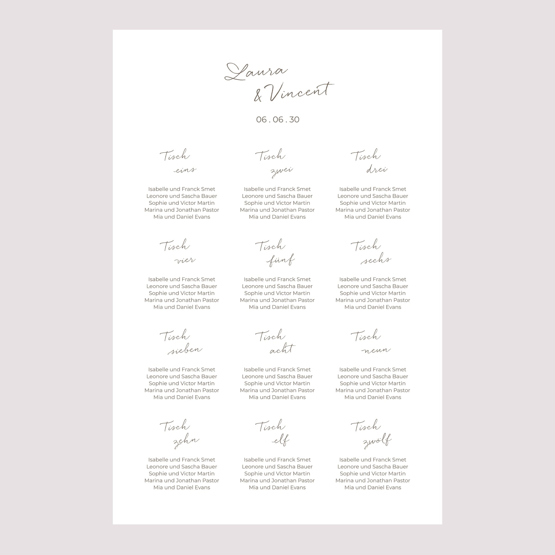Sitzplan Hochzeit Porträt 60 x 90 cm Mama und Papa heiraten II foto N° 2