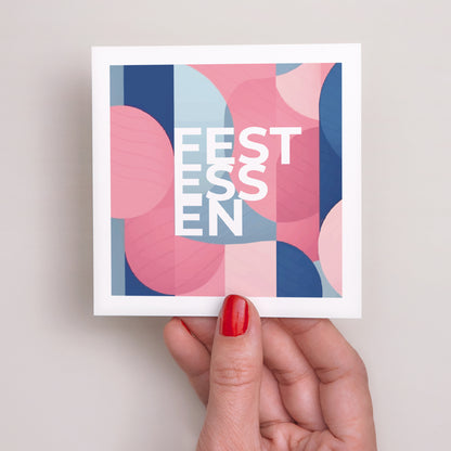 Einladungskarte Hochzeit Quadrat Pink & Blue foto N° 2