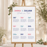 Sitzplan Hochzeit Porträt Pink & Blue foto N° 1