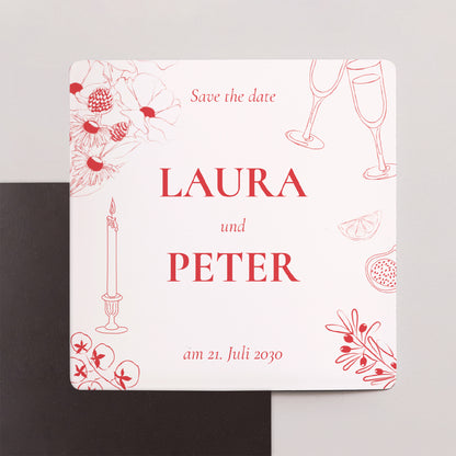Save the date Karte Hochzeit Satz von 9, magnetisch. Be our guest! foto N° 1