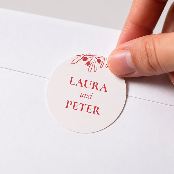 Sticker Hochzeit Rund Be our guest! foto