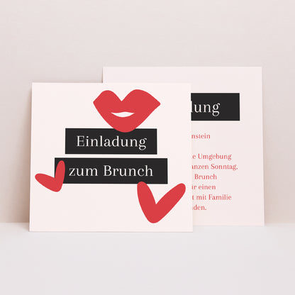 Einladungskarte Hochzeit Quadrat foto N° 1