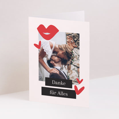 Dankeskarte Hochzeit Doppelflügelporträt foto N° 1