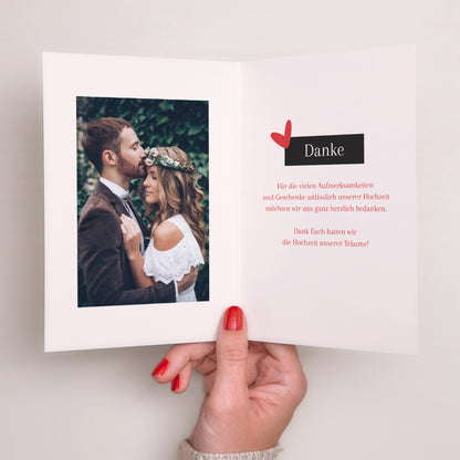 Dankeskarte Hochzeit Doppelflügelporträt foto N° 2