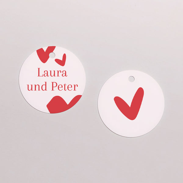 Vorgelochtes Etikett Hochzeit Runde foto