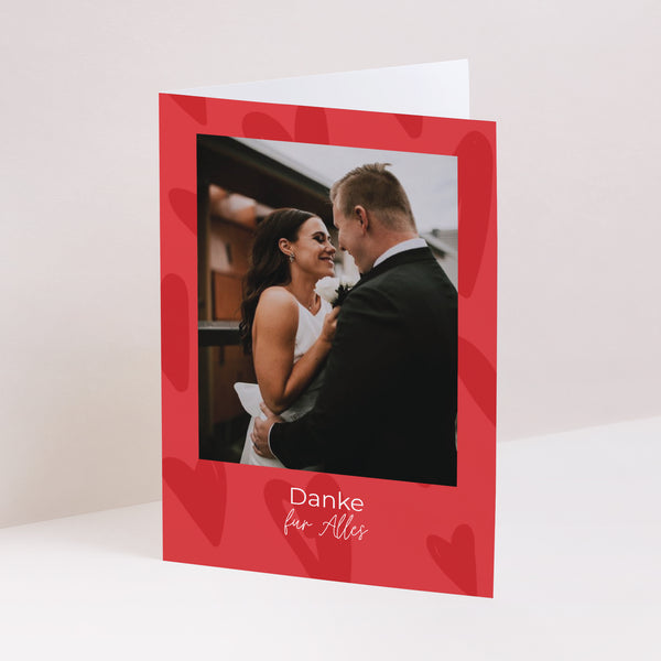 Dankeskarte Hochzeit Doppelflügelporträt foto