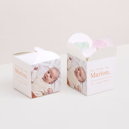 Geschenkbox Taufe Schmetterlingsöffnung foto N° 2