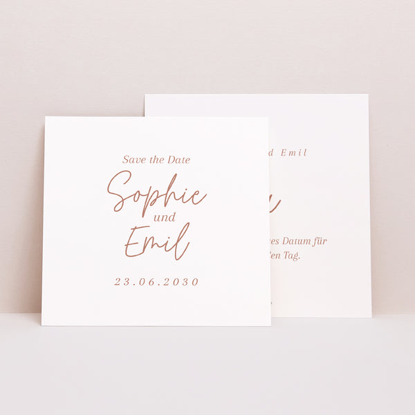 Save the date Karte Hochzeit Quadrat Gereinigt foto