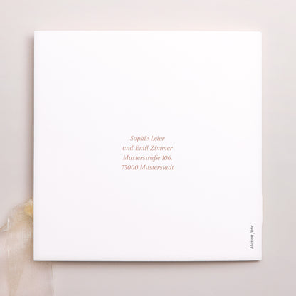 Hochzeitseinladung Quadratische Hülle, 3 Karten, Etikett Gereinigt foto N° 4
