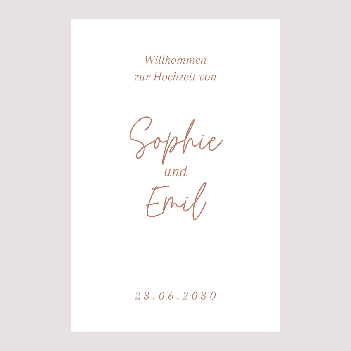 Begrüßungstafel Hochzeit Porträt 60 x 90 cm Gereinigt foto N° 2