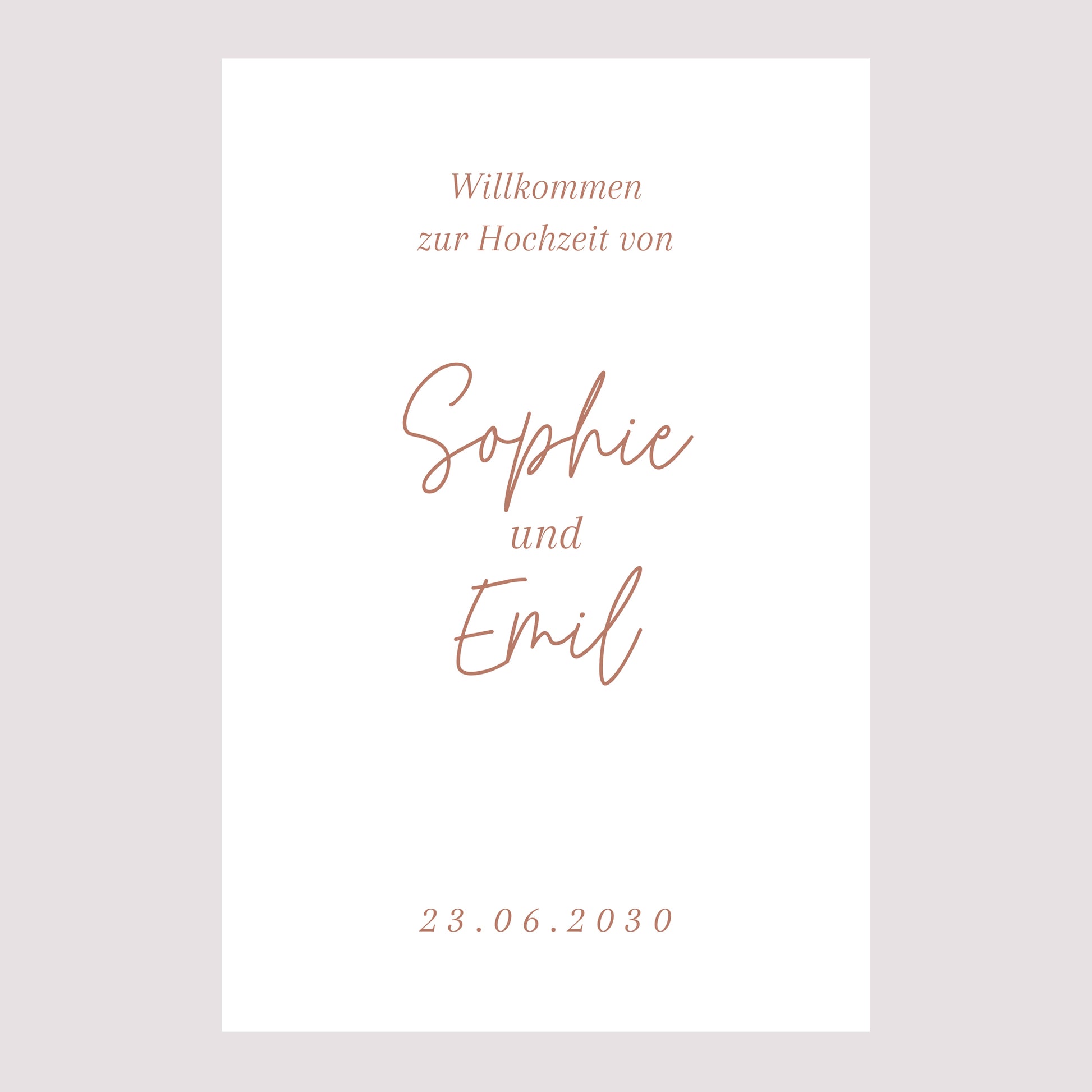 Begrüßungstafel Hochzeit Porträt 60 x 90 cm Gereinigt foto N° 2