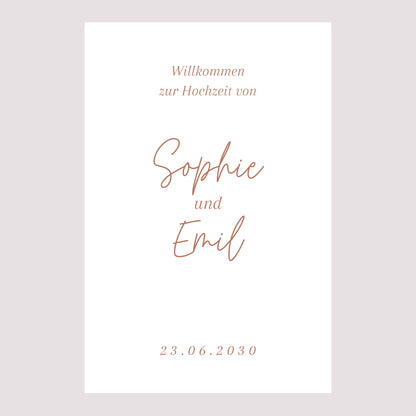 Begrüßungstafel Hochzeit Porträt 60 x 90 cm Gereinigt foto N° 2