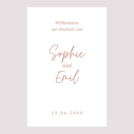 Begrüßungstafel Hochzeit Porträt 60 x 90 cm Gereinigt