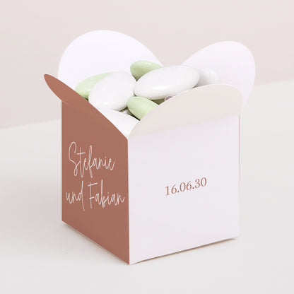 Geschenkbox Hochzeit Schmetterlingsöffnung Ziegelstaub foto N° 1