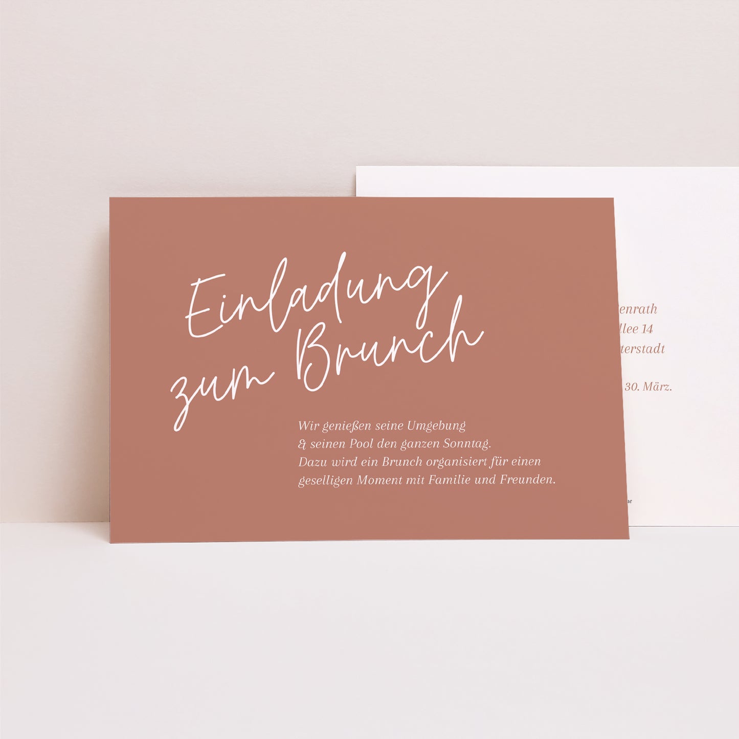 Einladungskarte Hochzeit Landschaft Ziegelstaub foto N° 1