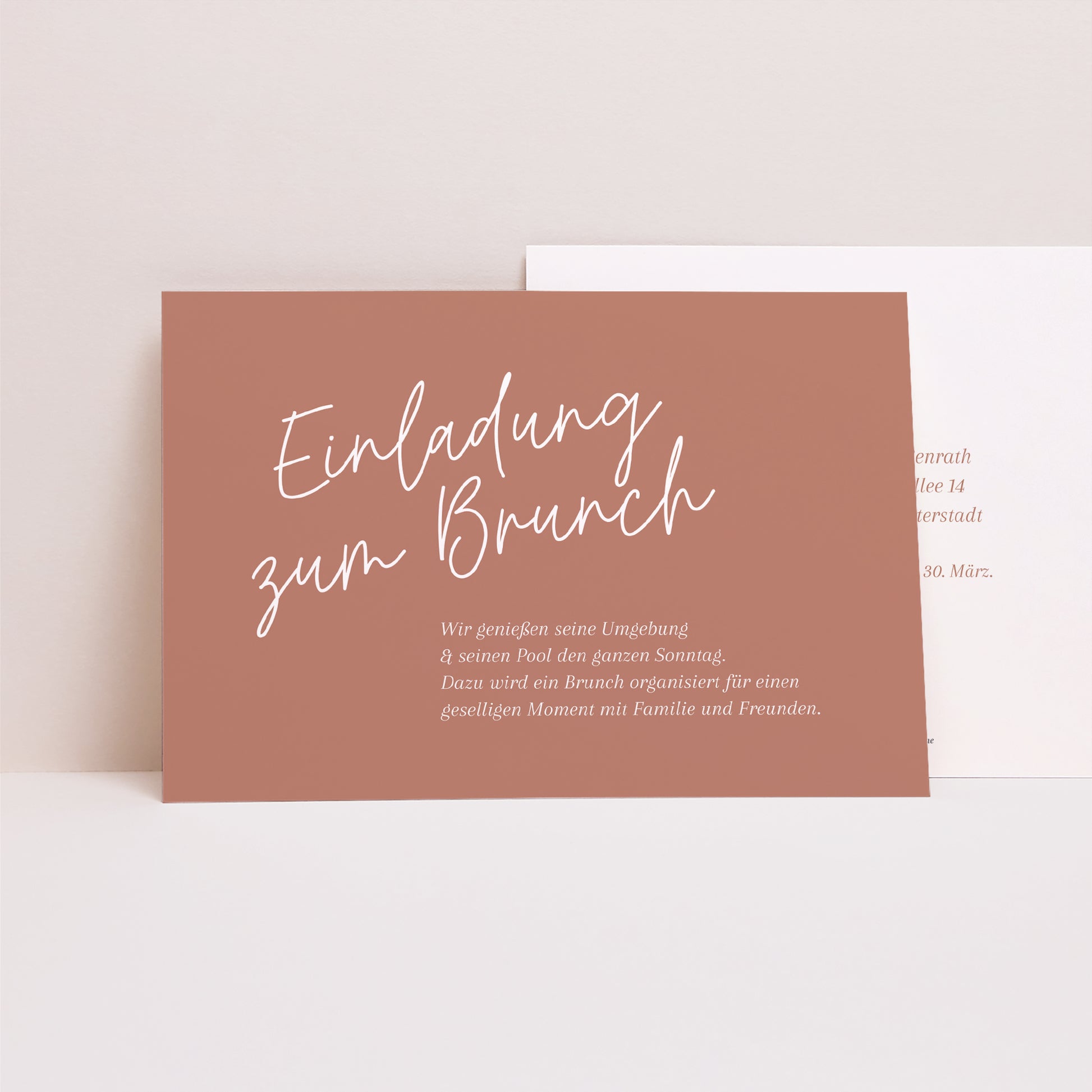 Einladungskarte Hochzeit Landschaft Ziegelstaub foto N° 1