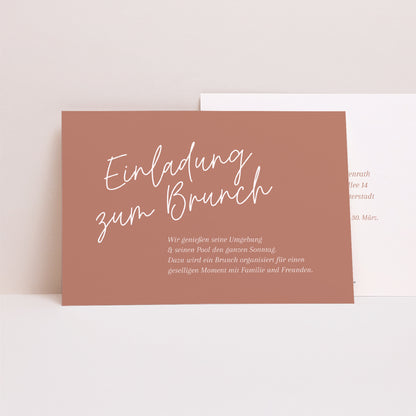 Einladungskarte Hochzeit Landschaft Ziegelstaub foto N° 1
