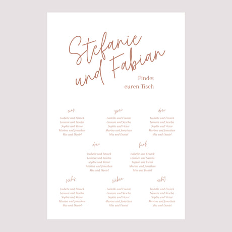 Sitzplan Hochzeit Porträt Ziegelstaub